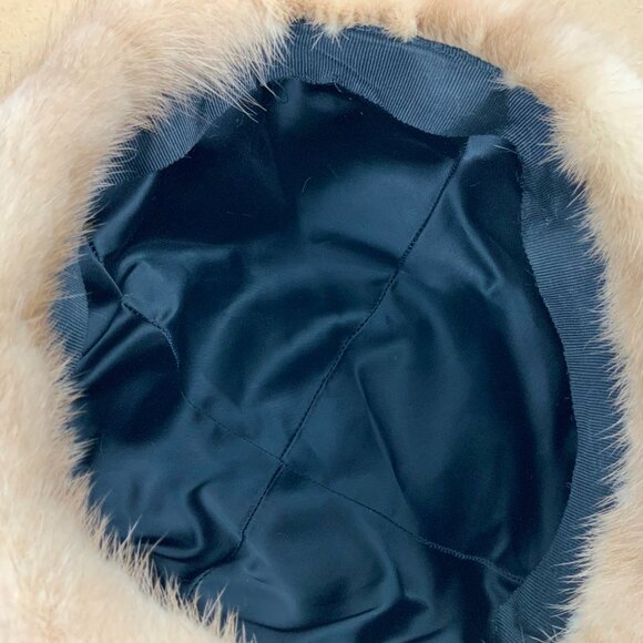 Pastel Mink Fur Hat Bucket Style Genuine Fur Sz 22" - Picture 7 of 15